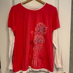 Just My Size layered look ling sleeve t shirt.